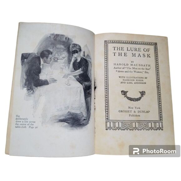 Vintage The Lure of the Mask by Harold MacGrath 1908 Antique Novel Book - Picture 3 of 9